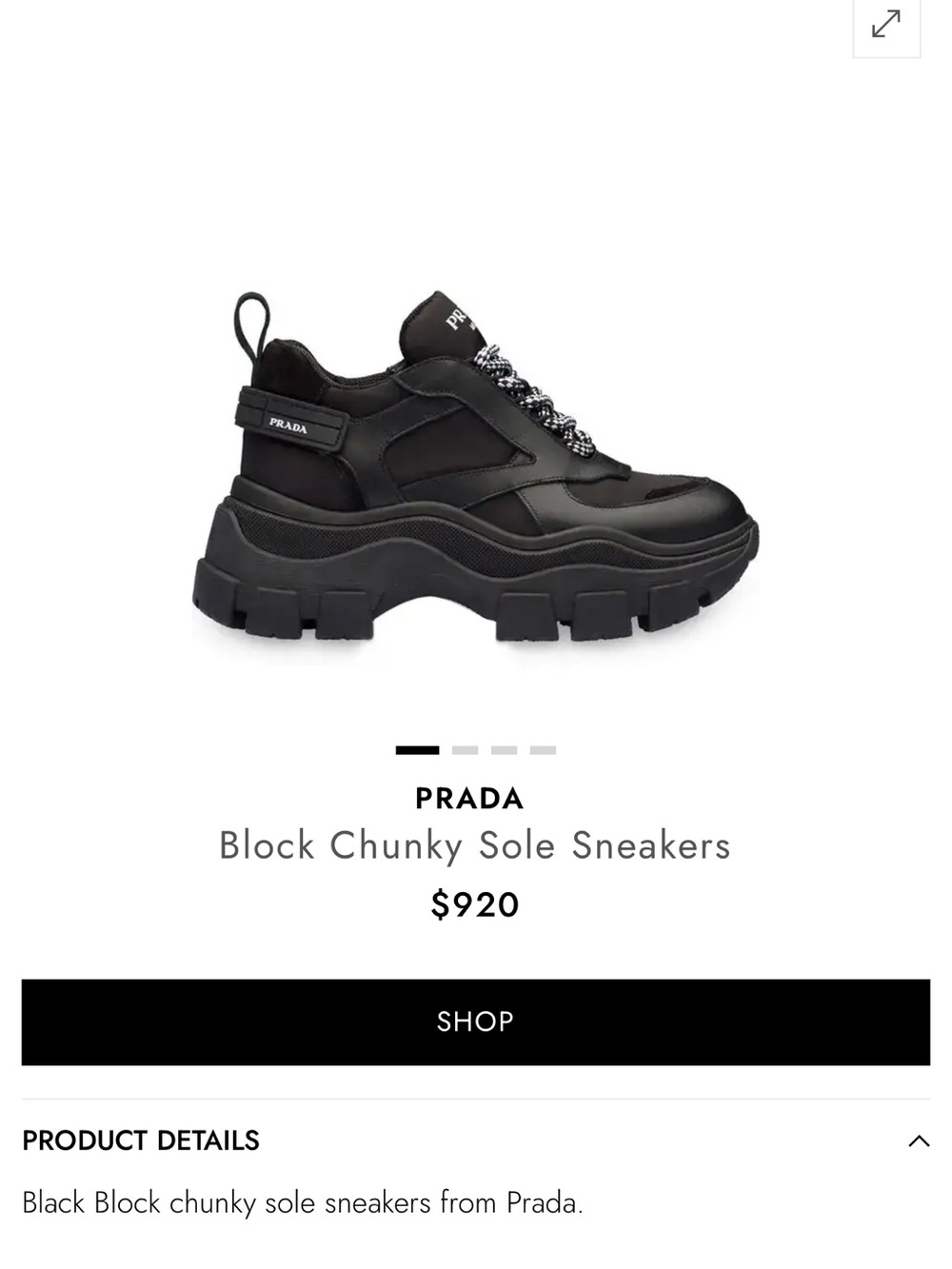 Prada Men’s Black Chunky Lug-Sole Sneakers